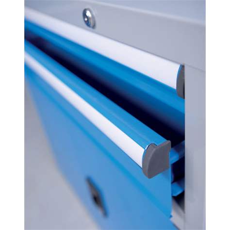 Banc mobil de atelier 1200 x 700 mm, mobilă, capacitate portantă 340 kg, 8 sertare, albastru RAL5012 - Polak CZ, s.r.o. - imagine5