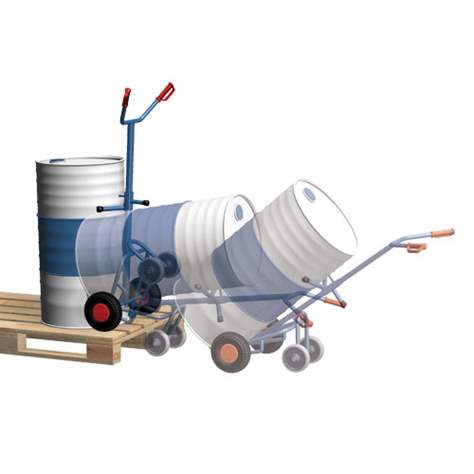 Fasskarre VARIOfit mit 1 Stützbremsrolle, Tragfähigkeit 250 kg, Vollgummireifen - Cordes - Bild2