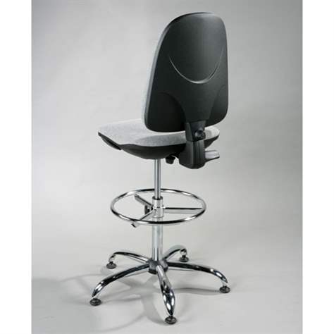 Hoch-Arbeitsdrehstuhl PEGAZ, mit Fußring, Stoffbezug hellgrau - Nowy Styl Group - Bild3