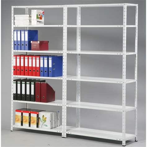 Ökonomisches Schraubregal, Weiß, HxBxT: 2000 x 900 x 350 mm, 6 Fachböden je 75 kg - Kovona Lysa nad Labem