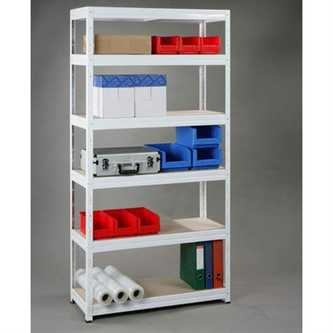 Ökonomisches Steckregal, Böden aus MDF-Platten, HxBxT: 2000 x 1000 x 400 mm, 6 Fachböden je 175 kg - Kovona Lysa nad Labem