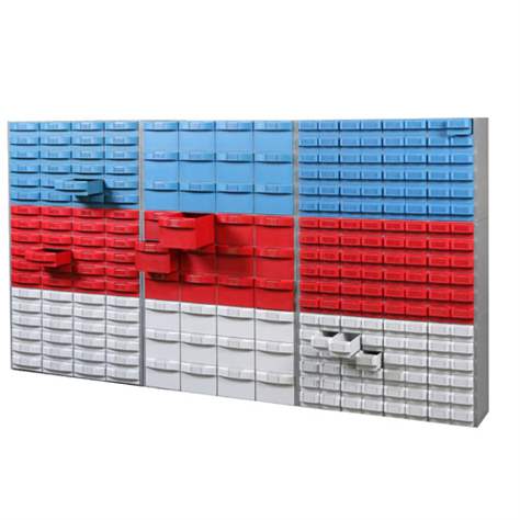 Plastový zásobník VariBox, 1000 x 533 x 355 mm, 12 zásuviek šedej farby. - obrázok3