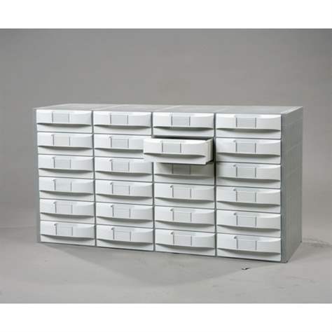 post office Scrutiny Dated EMPORO - Dulap plastic cu cutii organizator - dulap sistem organizator cu  sertare cutii plastic VariBox, 1000 x 533 x 355 mm, 24 sertare gri