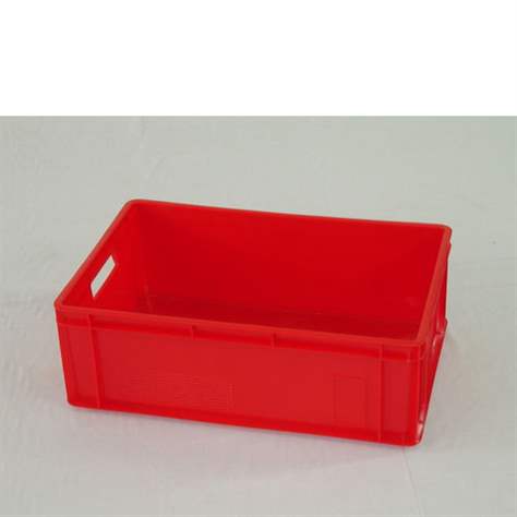 Kunststoff-Stapelbehälter Euro200, 600 x 400 x 200 mm, Wände geschlossen, Farbe rot.