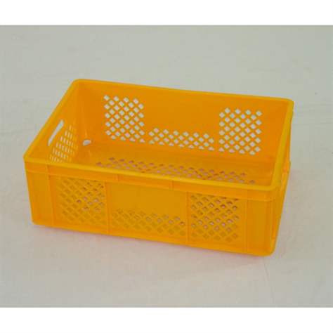 Kunststoff-Stapelbehälter Euro200, 600 x 400 x 200 mm, Wände durchbrochen, Farbe orange