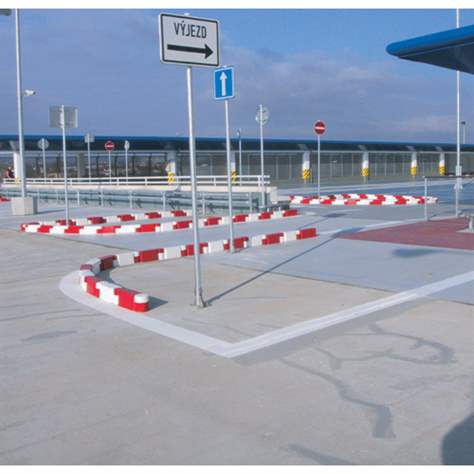 Mobile Leitborde aus recyceltem PVC, LxH: 580 x 158 mm, Farbe Rot - Bild3