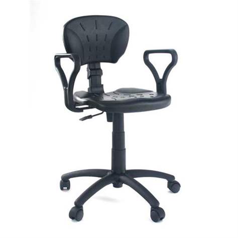 Nízka dielenská stolička ERGO s lakťovými opierkami