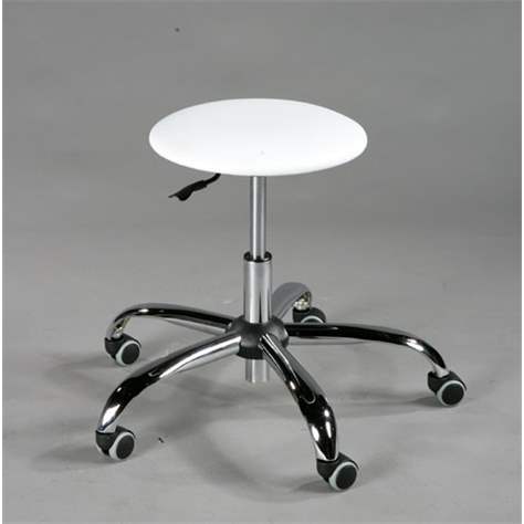 Labor-Arbeitshocker GOLIAT mit Rollen, Kunstleder weiß. - Nowy Styl Group