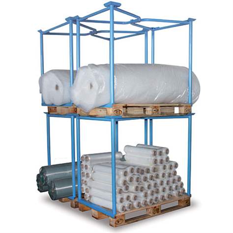 Suprastructură paleți, stivuibilă, H: 1000 mm, palet 1200x1000 mm, albastru - Cordes - imagine2