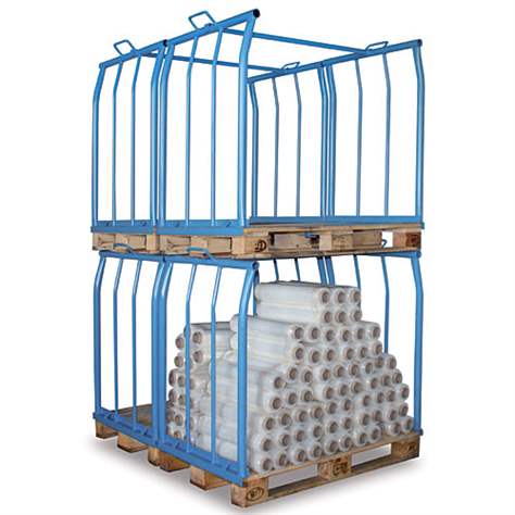 Suprastructură paleți, stivuibilă, H: 1000 mm, palet 1200x800 mm, albastru - Cordes - imagine2