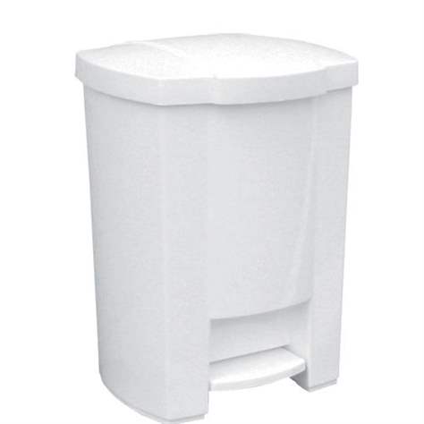 Abfalleimer mit Pedal, aus weißem Kunststoff, Inhalt 28 l