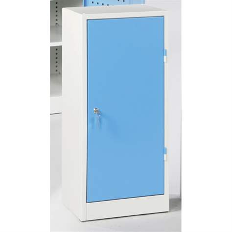 Příruční dílenská skříňka, v x š h: 1000 x 450 x 400 mm, 1 x zásuvka, 3 x police, barva šedá RAL7035/ modrá RAL5012 - Kovos Verneřice - obrázek2