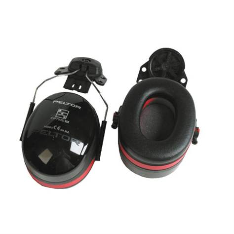 Kapselgehörschutz, Schalldämmung 35 dB, für Helmbefestigung, Farbe schwarz/rot