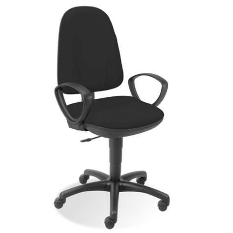 Bürodrehstuhl PEGAZ, ergonomisch, mit Armlehnen, Fußkreuz aus Nylon, Bezugsmaterial Basic - schwarz - Nowy Styl Group