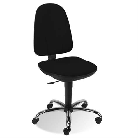 Bürodrehstuhl PEGAZ, ergonomisch, ohne Armlehnen, Fußkreuz verchromt, Bezugsmaterial Basic - Frabe schwarz - Nowy Styl Group