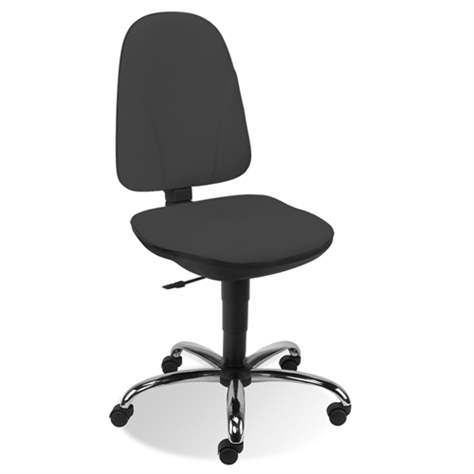 Bürodrehstuhl PEGAZ, ergonomisch, ohne Armlehnen, Fußkreuz verchromt, Bezugsmaterial Basic - Frabe hellgrau - Nowy Styl Group