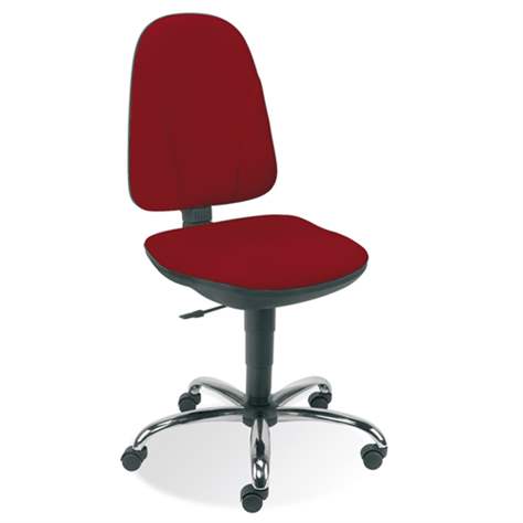 Bürodrehstuhl PEGAZ, ergonomisch, ohne Armlehnen, Fußkreuz verchromt, Bezugsmaterial Basic - rot - Nowy Styl Group