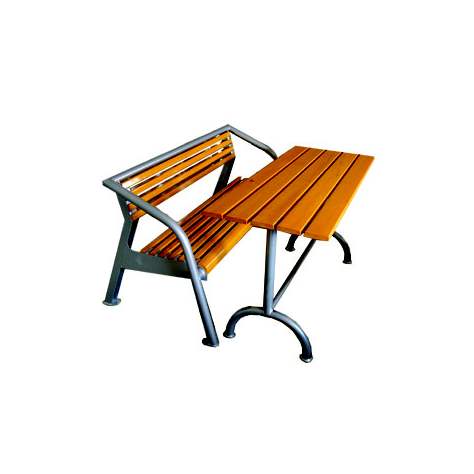 Masă pentru bancă parc 1400x600 mm, structură cadru din oțel zincat cu scânduri din lemn masiv