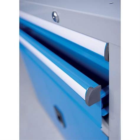 Werkzeugschrank mit Schubladen, 9 x x blau 753 B mm, 1215 EMPORO RAL5012 H x 731 Schublade, x T: - x Farbe