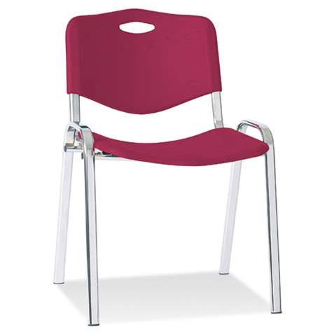 Kuststoffstuhl ISO, Farbe rot, Stahlrohrgestell verchromt - Nowy Styl Group