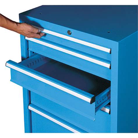 Werkzeugschrank mit Schubladen, 9 H x 1215 B Farbe x x 731 RAL5012 mm, blau - x T: 753 EMPORO Schublade, x
