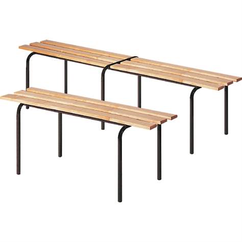 Universal-Sitzbank, stapelbar, Länge 2000 mm, Gestellfarbe Braun RAL8016 - Malow - Bild4