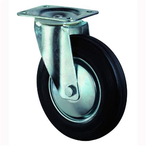 Transport-Lenkrolle, Gummi, Durchm. 125 mm, Traglast 100 kg