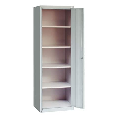 Putzmittelschrank, Stahlkonstruktion, HxBxT: 1800x600x500 mm, 4 Fachböden, Lichtgrau RAL7035 - Malow