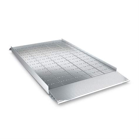 Verladeschiene mit erhöhtem Rand, Aluminiumkonstruktion, LxB: 2000x1000 mm, Tragfähigkeit 1700 kg.