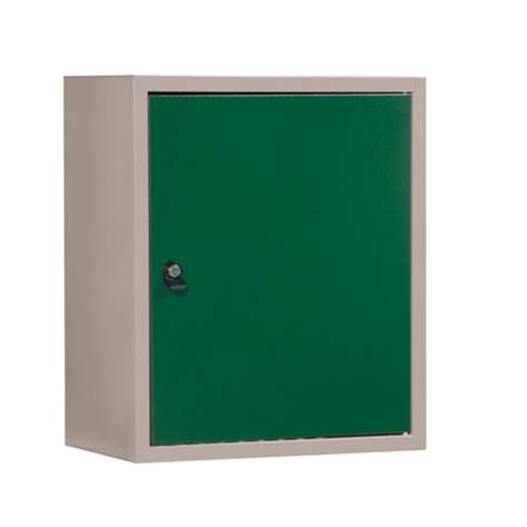 Nástěnná skříňka TECHNO Light, šířka 532 mm, barva šedá RAL7035/zelená RAL6011. - Malow