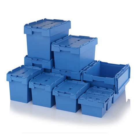Kunststoffbehälter LEE mit Deckel, 70 l, 720 x 400 x 380, transparent, 4  Stück/Packung