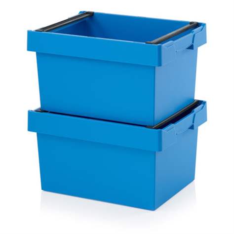 Plastová přepravka pro distribuci bez víka, se stohovacími třmeny, 400 x 300 x 220 mm - obrázek2