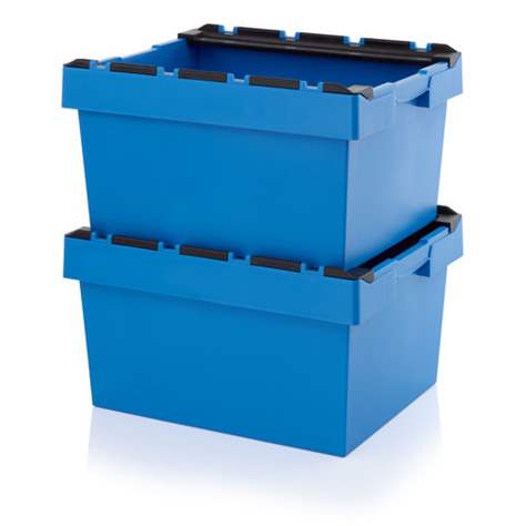 Plastová přepravka pro distribuci bez víka, se stohovacími třmeny, 800 x 600 x 420 mm - obrázek3