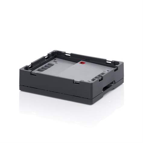 Přepravka plastová Euro skladací, šedá barva, 400 x 300 x 270 mm - obrázek2