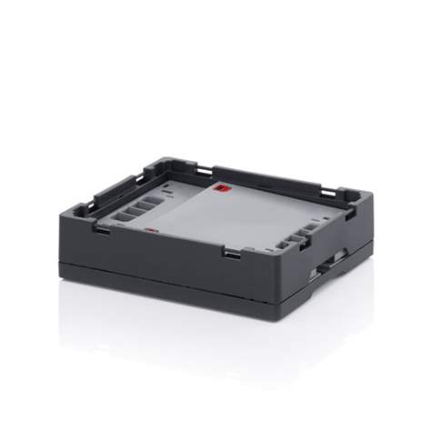 Přepravka plastová Euro skladací, šedá barva, 400 x 300 x 320 mm - obrázek2