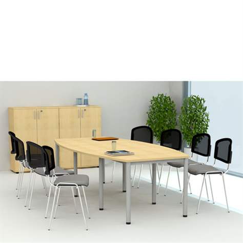 Konferenztisch, Fassform, Farbe Ahorn, B x T: 2000 x 1200 mm - Nowy Styl Group - Bild7