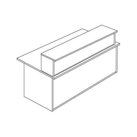 Rezeption - Modul-Gerade mit Aufbau, Breite 1000 mm, Farbe Lichtgrau. - Nowy Styl Group