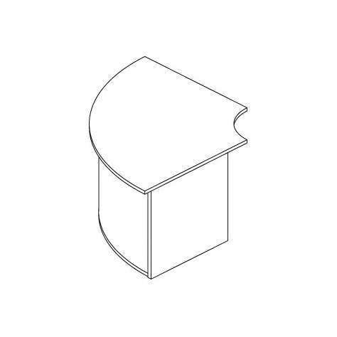 Rezeption - Modul-Ecke ohne Aufbau, außen, Farbe Nuss. - Nowy Styl Group