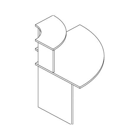 Rezeption - Modul-Ecke mit Aufbau, innen, Farbe Lichtgrau. - Nowy Styl Group