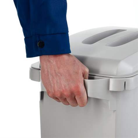 Abfallbehälter DURABIN, Volumen 60 l, Behälter grau, Deckelfarbe braun - Bild2