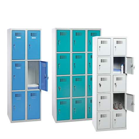 Schließfachschrank WEMO, 2x4 Abteile, 600x500x1800 mm, Türfarbe grau RAL7035, Drehriegelverschluss - Malow - Bild2