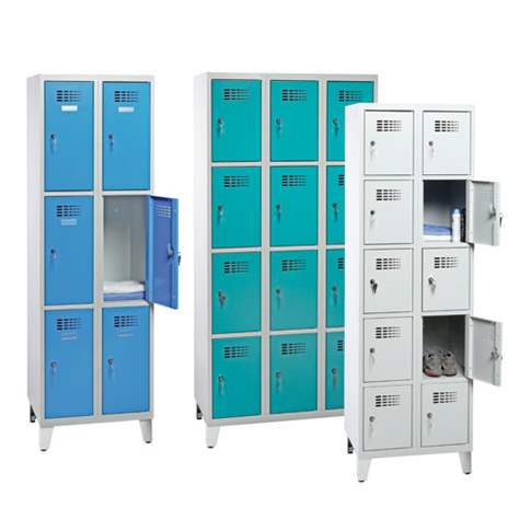Schließfachschrank WEMO, 2x5 Abteile, 800x500x1800 mm, Türfarbe Blau RAL5012, Zylinderschloss - Malow - Bild3