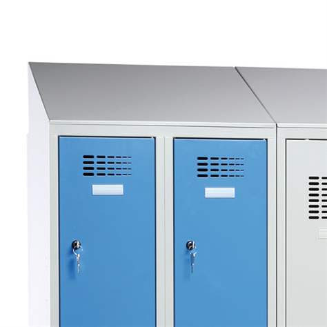 Šikmá strieška pre šatňovú skriňu WEMO, šírka 900 mm, farba šedá RAL7035 - Malow - obrázok3