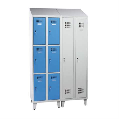 Šikmá strieška pre šatňovú skriňu WEMO, šírka 900 mm, farba šedá RAL7035 - Malow - obrázok2