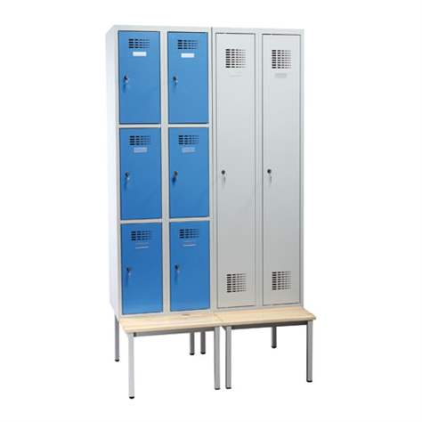 Lavica pre šatňovú skriňu WEMO, šírka 1200 mm, farba šedá RAL7035 - Malow - obrázok2