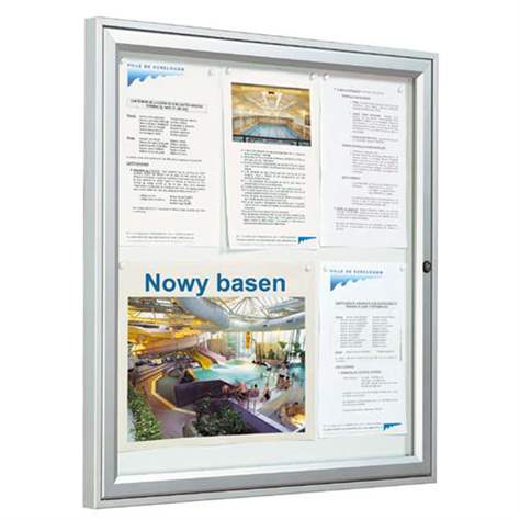 Avizier `Tradition` pentru spații exterioare, 400 x 550 mm, 2 x A4, cadru-culoare maro RAL8017 - imagine4