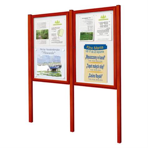 Avizier `Tradition` pentru spații exterioare, 400 x 550 mm, 2 x A4, cadru-culoare maro RAL8017 - imagine3