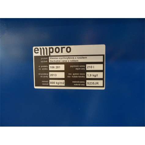 Auffangwanne, Stahl lackiert, mit Gitterrost, 1200 x 810 mm, blau RAL5010. - Bild2