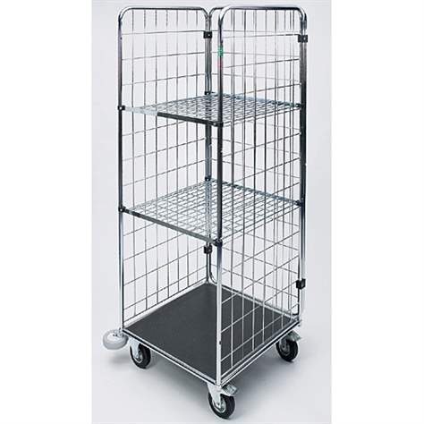 Manipulační vozík se třemi drátěnými bočnicemi, v x d x š: 1640x790x750mm.