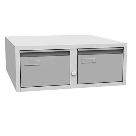 Cartotecă - dulap arhivare registratură - cu 2 sertare, format A5, HxLxl: 217x560x600 mm, gri RAL7035 - Kovos Verneřice